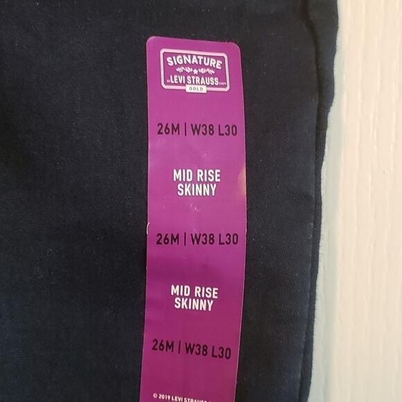 New levi  Strauss Signature  gold simply stretch mid rise skinny jeans 26M 38x30 - Picture 11 of 16